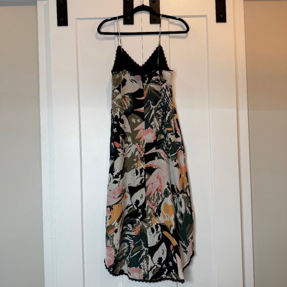 Club Monaco Kittrick Silk Slip Dress Women’s 2 Floral Print Midi Asymmetrical - Picture 5 of 14